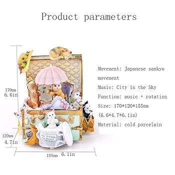 Amazon.co.jp: オルゴール 猫の音楽ボックスのオルゴールの回転
